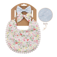 Bibs Whit Headband Set For Baby Girl