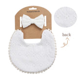 Bibs Whit Headband Set For Baby Girl
