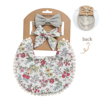 Bibs Whit Headband Set For Baby Girl