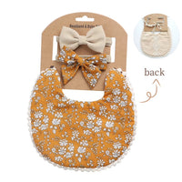 Bibs Whit Headband Set For Baby Girl