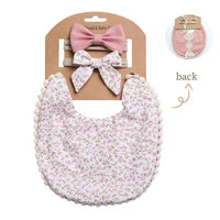 Bibs Whit Headband Set For Baby Girl