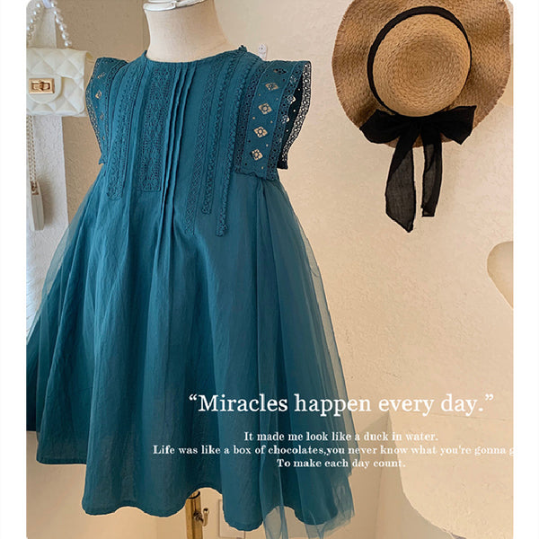 Peacock Blue Lace Dress