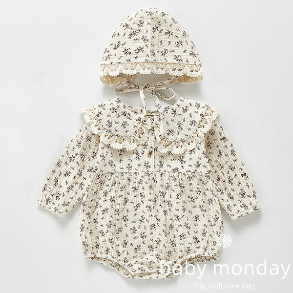Floral Romper with Cap