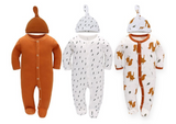 6 Pieces of Set Baby Sleepsuit whit Cap